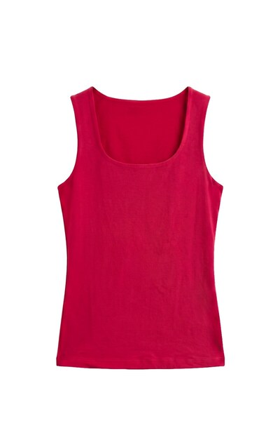 Red Poll Thick Strap U-Neck Undershirt