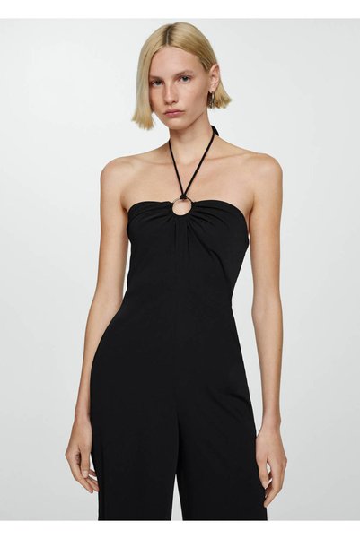 Ringed Halter Collar Jumpsuit