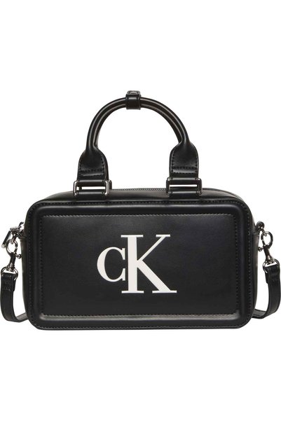 Women's Black Handbag with Brand Logo, Suitable for Daily Use