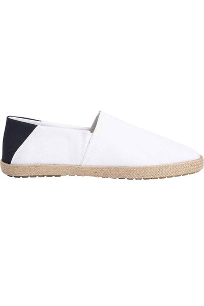 Men's White Espadrilles with Brand Logo, Suitable for Daily Use