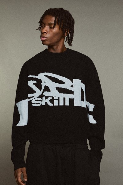 Graphic Jacquard Fabric Sweater