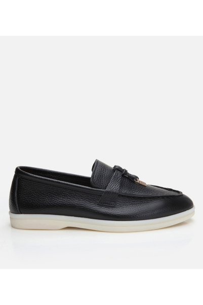 Women's Leather Black Loafer