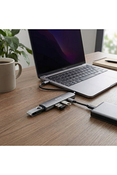 SWV-USBC023 4 во 1 сив метален TypeC до 2*USB2.0 USB 3.0, PD Type C адаптер