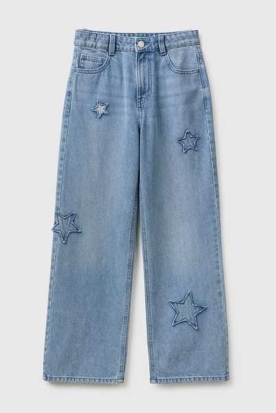 Girl's Light Denim Straight Leg Denim Trousers