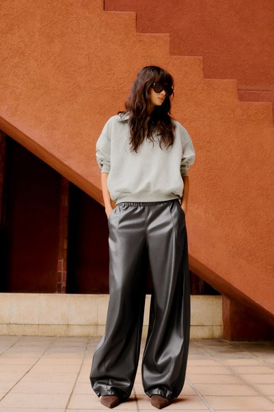 Faux Leather Shalwar Pants