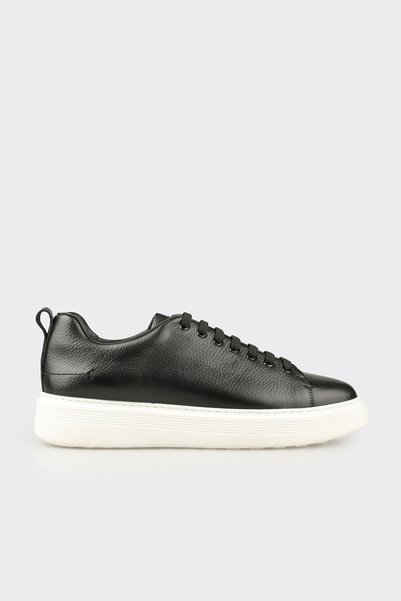 Black Leather Men's Casual Shoes