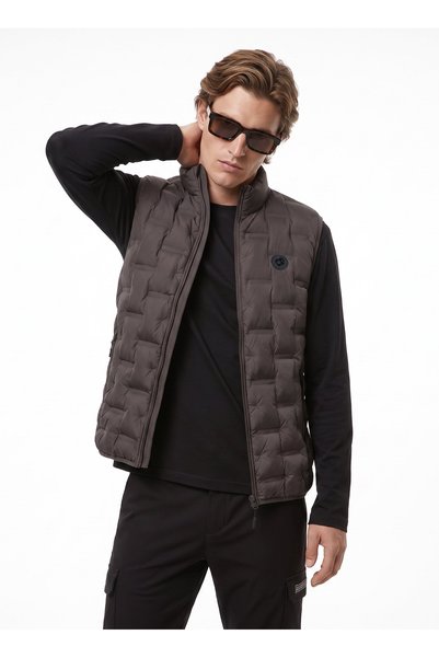 D6WM-YLK3307 Khaki Men's Quilted Vest