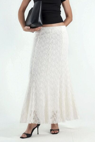 High Waist Lace Long Skirt