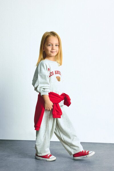Regular Fit Elastic Waist Thick Fabric Sweatpants for Baby Girl I0692A526Au