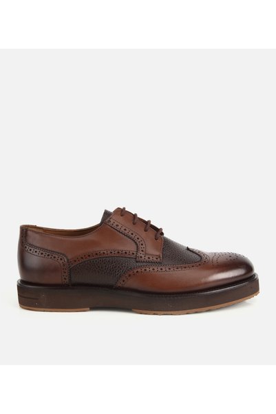 Men's Leather Tan Seam Detail Casual Shoes