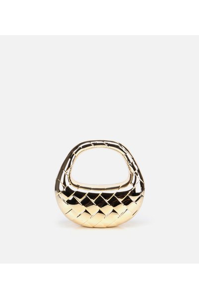 Women's Gold Metallic Textured Portfolio Bag