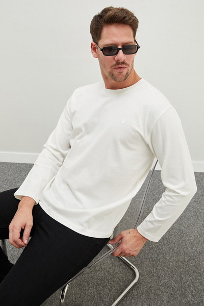 Printed crew neck sweatshirt