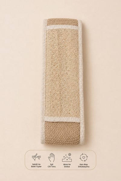 Long Back Scrubber with Wooden Handle, Double-Sided Exfoliating Effect for Body and Bath