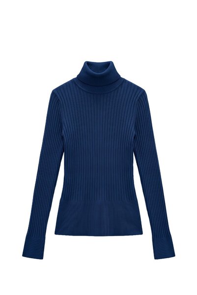 Navy Blue Graham Ribbed Fisherman Knitwear