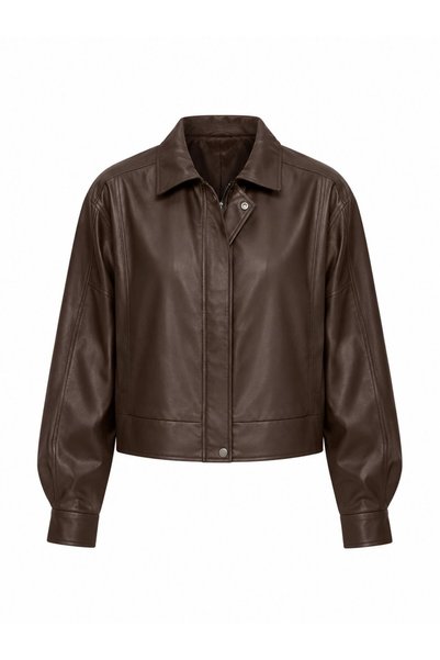 Brown Leather Jacket - 2Y1710