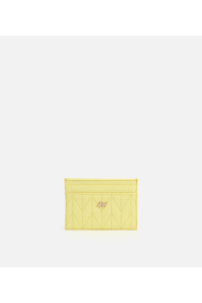 Women's Leather Yellow Card Holder