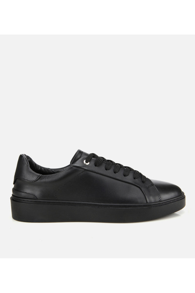 Men's Leather Black Casual Shoes