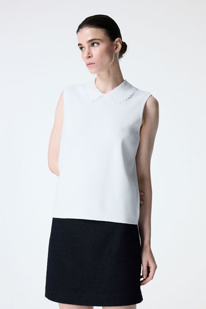 Boneless Collar Detailed Knitwear Blouse