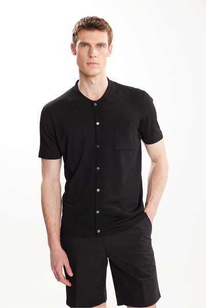 Black Men's Cardigan Tbmrkw2023