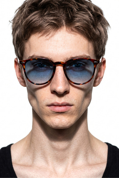 Cory Leopard Blue Gradient Men's Sunglasses