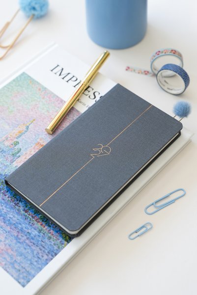2027 Year Weekly Linen 9X17 cm Pocket Agenda 12 Months Smoked
