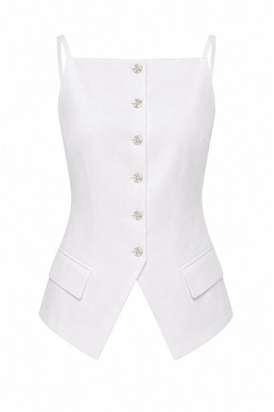 White Thin Strap Vest 100% Cotton - 2Y7253