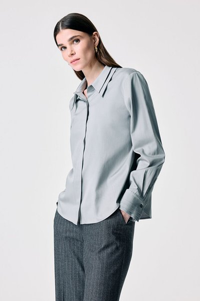 Grey Poplin Shirt