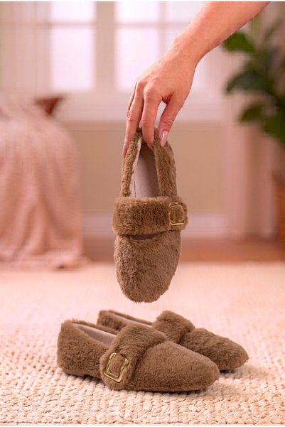 Br-11 Elastic Women's Home Slippers Winter Wool Inside Home Shoes Slippers Dowry Bundle Promise Engagement Shoes