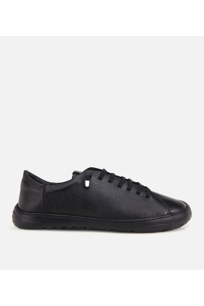 Men's Leather Black Soft Textured Casual Shoes