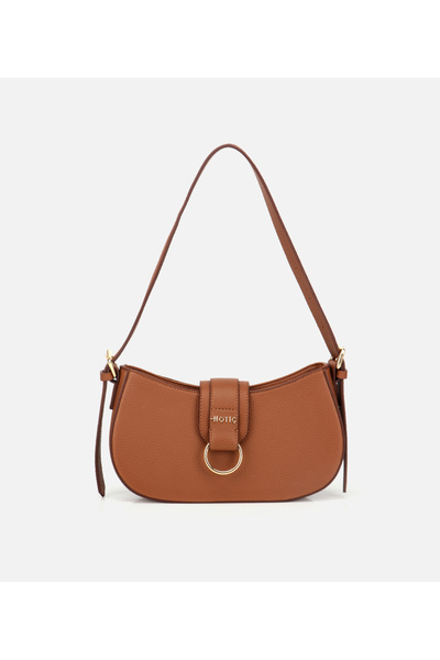 Women's Tan Lock Detailed Shoulder Bag