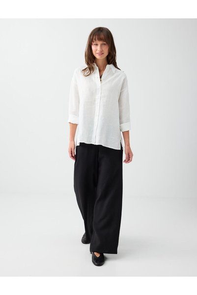 Black Pocket Detailed Regular Waist Woven Trousers with Elastic Waistband