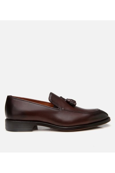 Men's Leather Brown Tassel Detailed Classic Loafer