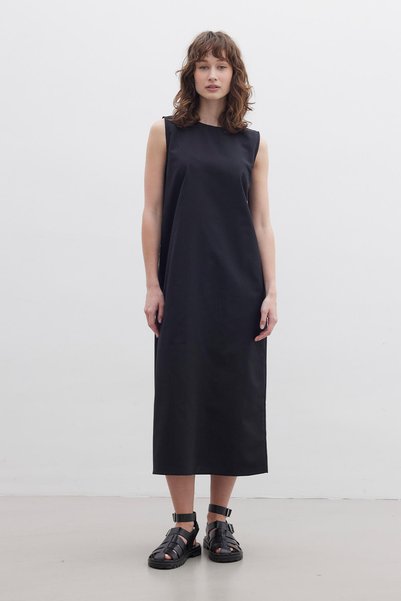 KNITTED LINED DRESS BLACK