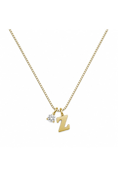 Steel Solitaire Letter Necklace