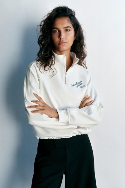 Zip-Up Graphic Sweatshirt