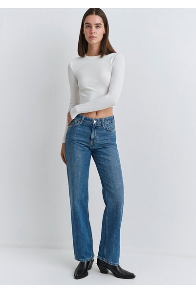 Lovely Jeans фармерки во винтиџ индиго сина боја 1012645-90804