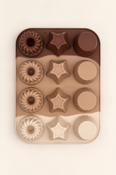 12-Cavity Silicone Heat-Resistant Mixed-Shaped Muffin Mold Cake Mold