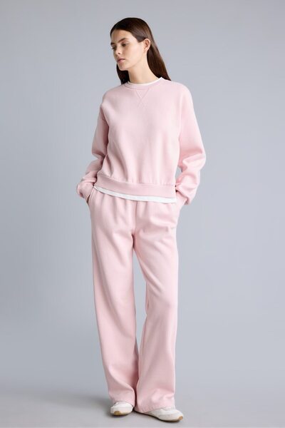 Straight Fit Basic High Waist Sweatpants with Pockets B8571Ax25Sp