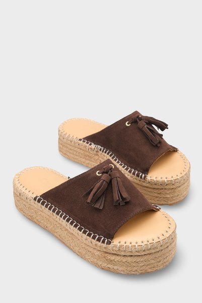 Karon Genuine Leather Suede Espadrille Sole Women's Slippers