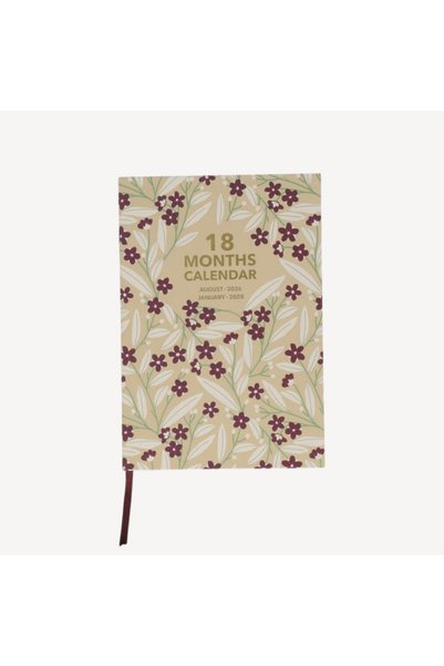 Burgundy Floral 18-Month Planner