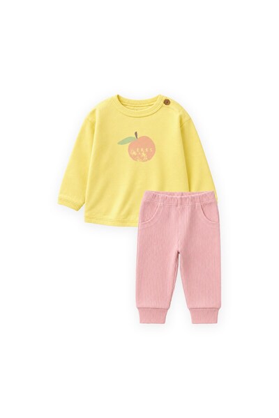 Printed Seasonal Baby Set 0-3 Years Yellow Powder