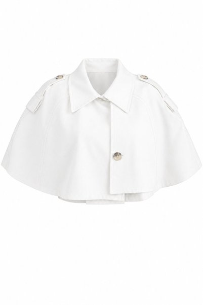 White Short Poncho - 60665