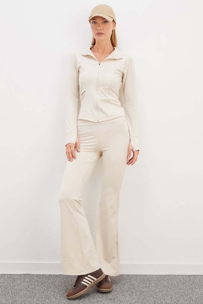 High Waist Stretchy Fabric Flare Leggings