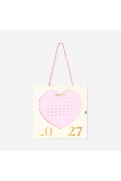 Heart Shaped Monthly Wall Calendar 2027