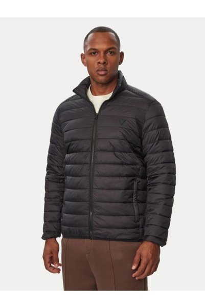 Black Men's Quilted Coat