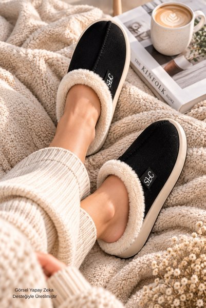 Blade Comfortable Sole Winter Women's House Slippers with Fur Inside