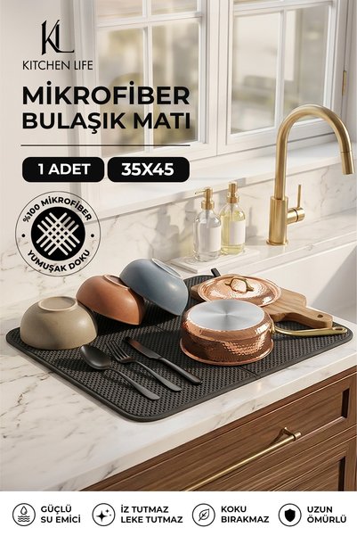 Countertop Microfiber Super Absorbent Dish Drying Mat Cover 35X45 cm