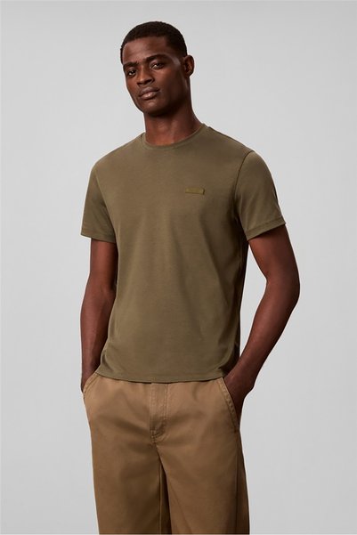 Ss Slim Supima Logo Patch Tee Men's Crew Neck T-Shirt Green