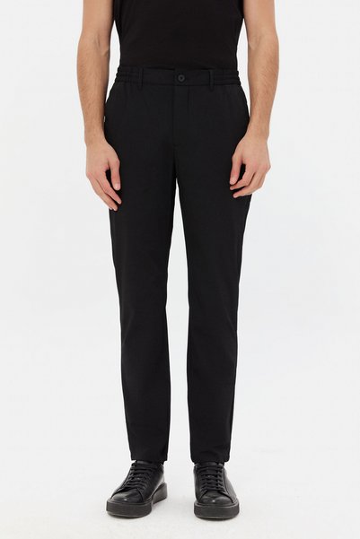Ds Damat Relaxed Fit Navy Blue Plain Jogger Trousers