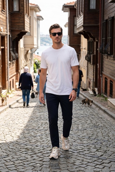 Slim Fit Narrow Leg Tie-Up Trousers Men's Pants 6843657